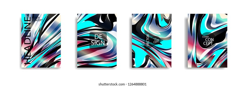 The abstract texture of brightly colored liquid paint. vector cover book with marble color on eps 10
