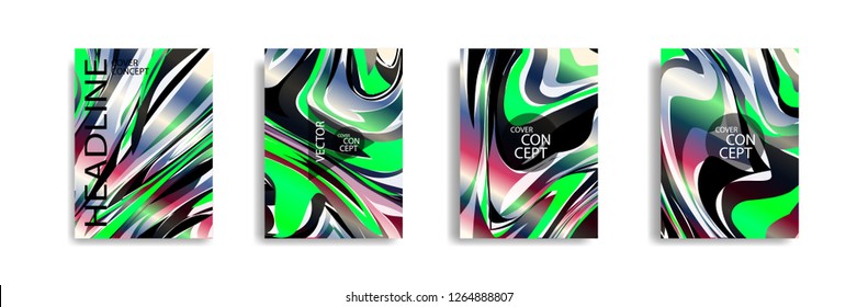 The abstract texture of brightly colored liquid paint. vector cover book with marble color on eps 10
