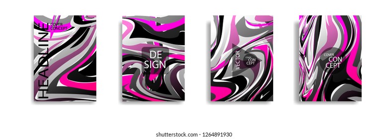 The abstract texture of brightly colored liquid paint. vector cover book with marble color on eps 10