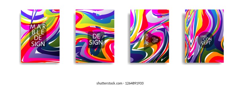 The abstract texture of brightly colored liquid paint. vector cover book with marble color on eps 10
