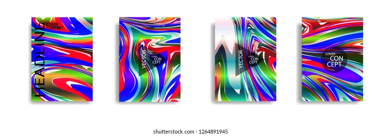 The abstract texture of brightly colored liquid paint. vector cover book with marble color on eps 10