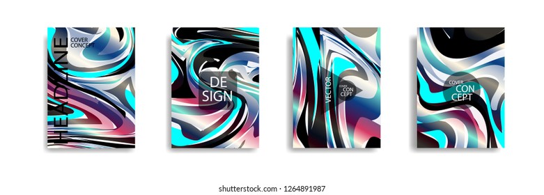 The abstract texture of brightly colored liquid paint. vector cover book with marble color on eps 10