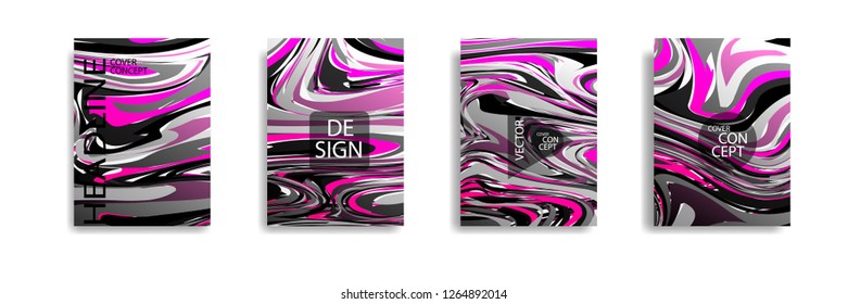 The abstract texture of brightly colored liquid paint. vector cover book with marble color on eps 10