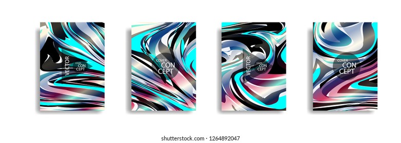 The abstract texture of brightly colored liquid paint. vector cover book with marble color on eps 10