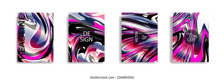 The abstract texture of brightly colored liquid paint. vector cover book with marble color on eps 10