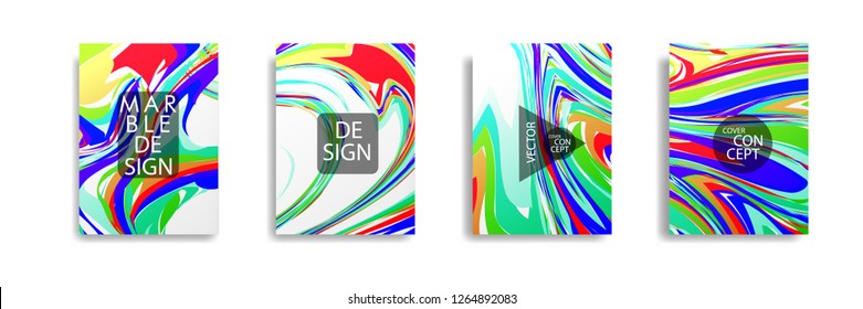 The abstract texture of brightly colored liquid paint. vector cover book with marble color on eps 10