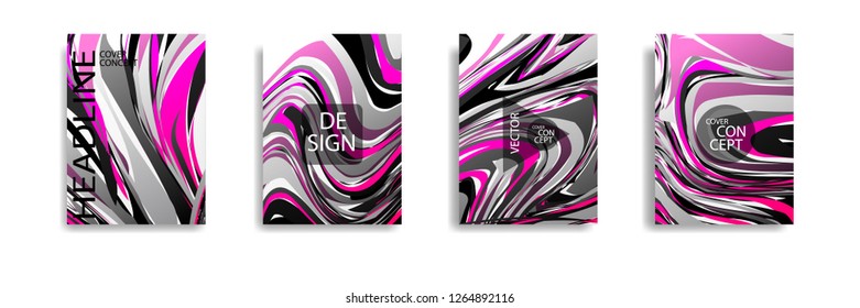 The abstract texture of brightly colored liquid paint. vector cover book with marble color on eps 10