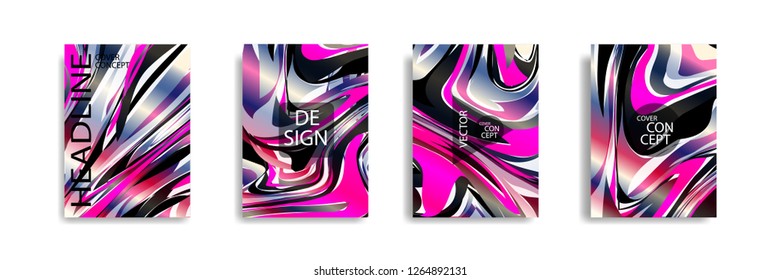 The abstract texture of brightly colored liquid paint. vector cover book with marble color on eps 10