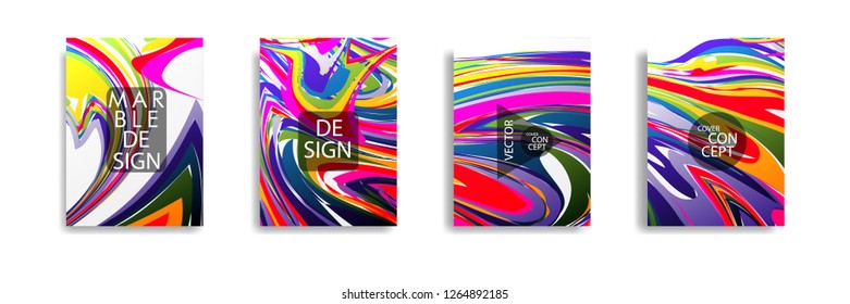 The abstract texture of brightly colored liquid paint. vector cover book with marble color on eps 10