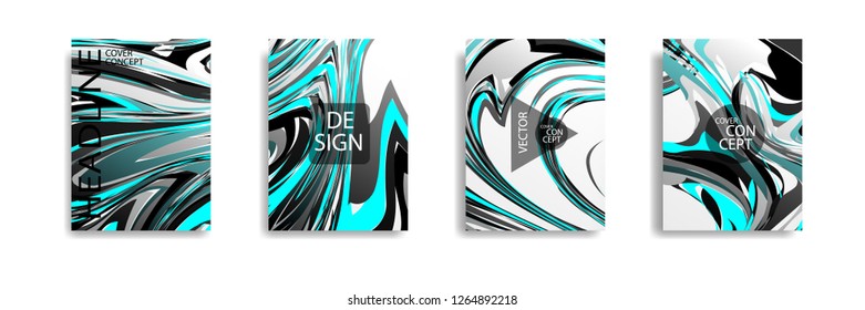 The abstract texture of brightly colored liquid paint. vector cover book with marble color on eps 10