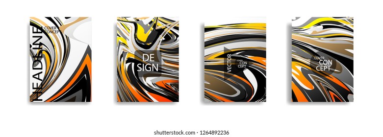 The abstract texture of brightly colored liquid paint. vector cover book with marble color on eps 10
