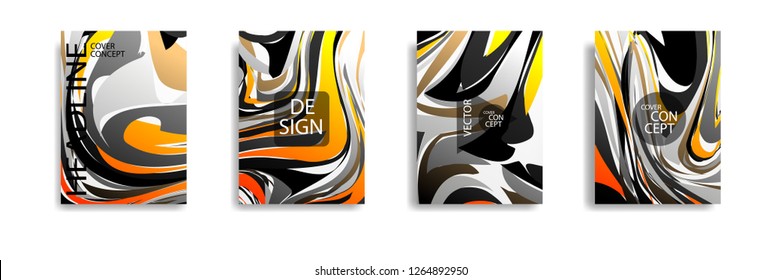 The abstract texture of brightly colored liquid paint. vector cover book with marble color on eps 10