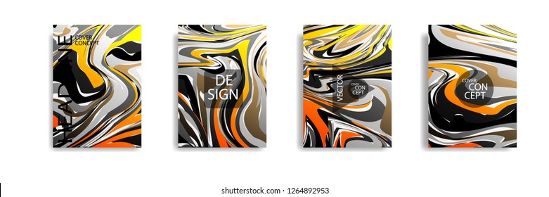 The abstract texture of brightly colored liquid paint. vector cover book with marble color on eps 10