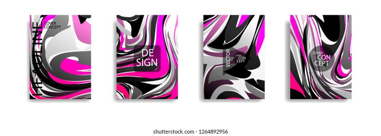 The abstract texture of brightly colored liquid paint. vector cover book with marble color on eps 10