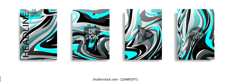 The abstract texture of brightly colored liquid paint. vector cover book with marble color on eps 10