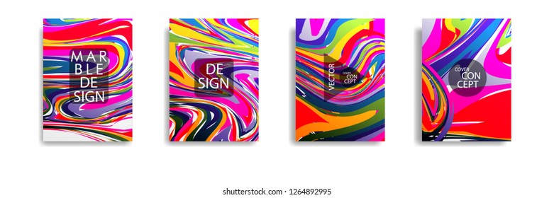 The abstract texture of brightly colored liquid paint. vector cover book with marble color on eps 10