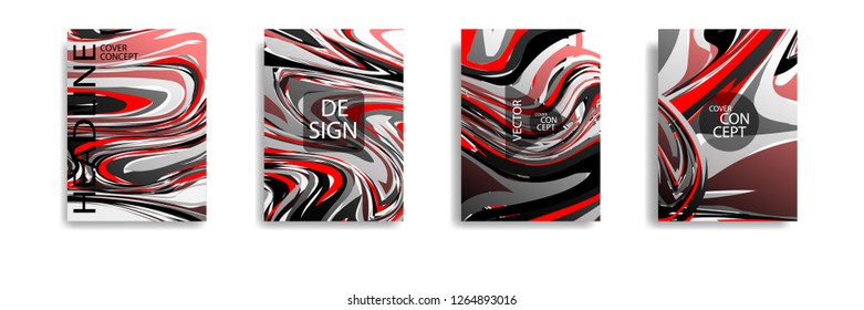 The abstract texture of brightly colored liquid paint. vector cover book with marble color on eps 10