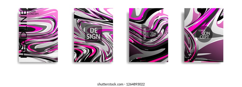 The abstract texture of brightly colored liquid paint. vector cover book with marble color on eps 10