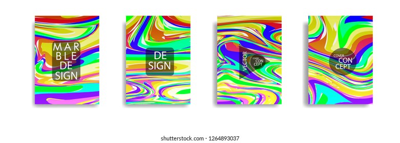 The abstract texture of brightly colored liquid paint. vector cover book with marble color on eps 10