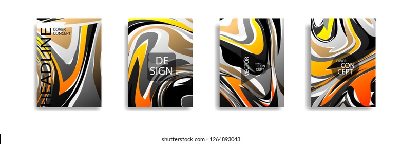The abstract texture of brightly colored liquid paint. vector cover book with marble color on eps 10