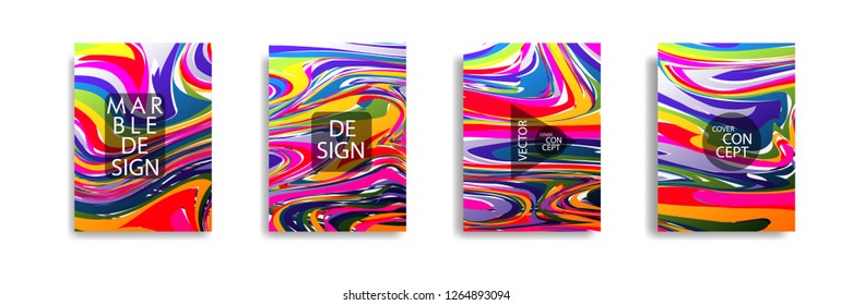 The abstract texture of brightly colored liquid paint. vector cover book with marble color on eps 10