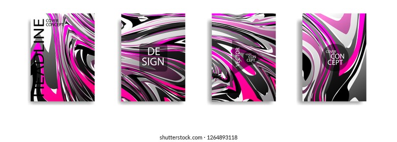 The abstract texture of brightly colored liquid paint. vector cover book with marble color on eps 10