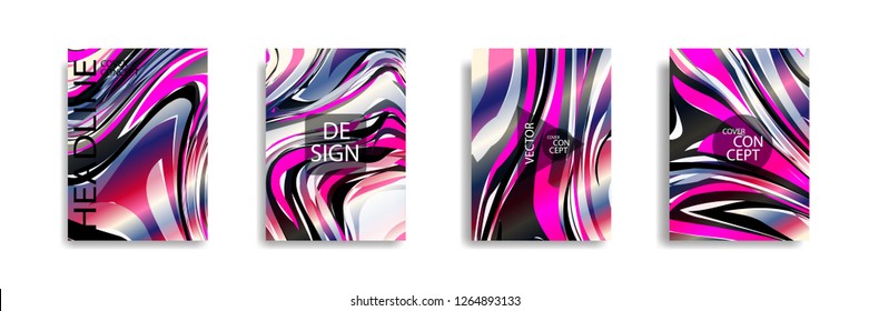 The abstract texture of brightly colored liquid paint. vector cover book with marble color on eps 10