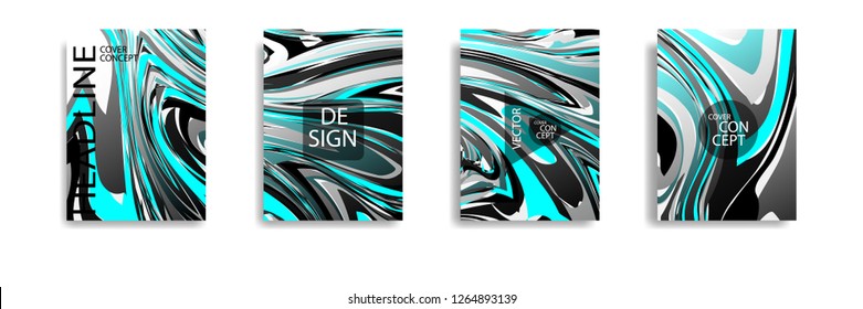 The abstract texture of brightly colored liquid paint. vector cover book with marble color on eps 10