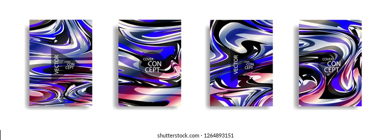 The abstract texture of brightly colored liquid paint. vector cover book with marble color on eps 10