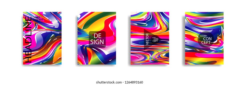 The abstract texture of brightly colored liquid paint. vector cover book with marble color on eps 10