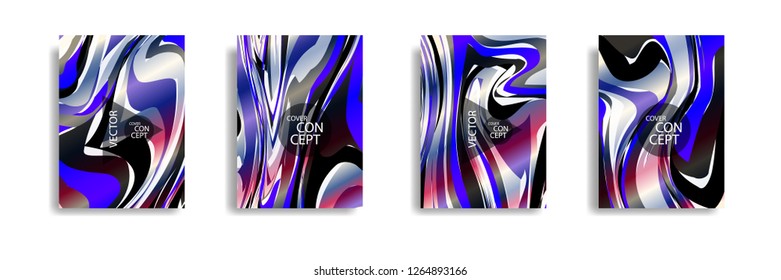 The abstract texture of brightly colored liquid paint. vector cover book with marble color on eps 10