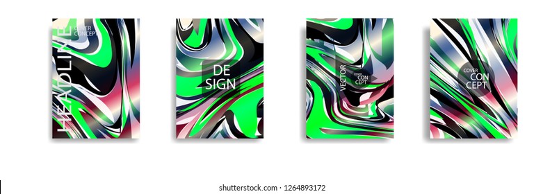 The abstract texture of brightly colored liquid paint. vector cover book with marble color on eps 10