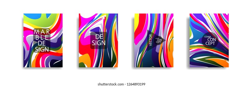 The abstract texture of brightly colored liquid paint. vector cover book with marble color on eps 10