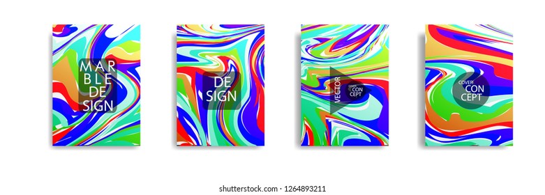 The abstract texture of brightly colored liquid paint. vector cover book with marble color on eps 10