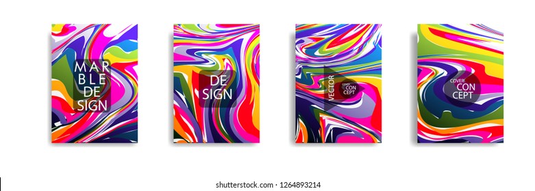 The abstract texture of brightly colored liquid paint. vector cover book with marble color on eps 10