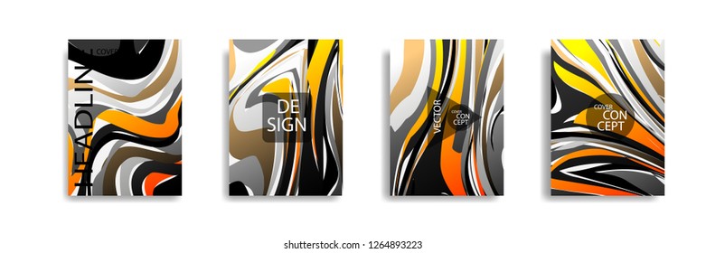 The abstract texture of brightly colored liquid paint. vector cover book with marble color on eps 10