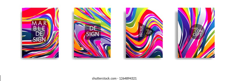The abstract texture of brightly colored liquid paint. vector cover book with marble color on eps 10