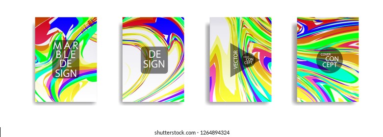 The abstract texture of brightly colored liquid paint. vector cover book with marble color on eps 10