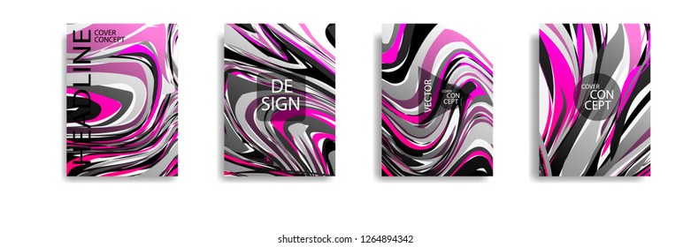 The abstract texture of brightly colored liquid paint. vector cover book with marble color on eps 10