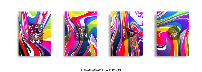 The abstract texture of brightly colored liquid paint. vector cover book with marble color on eps 10