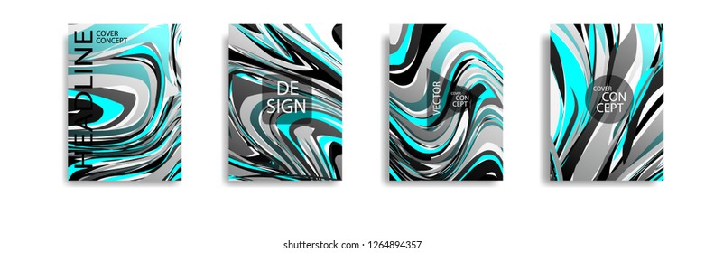 The abstract texture of brightly colored liquid paint. vector cover book with marble color on eps 10