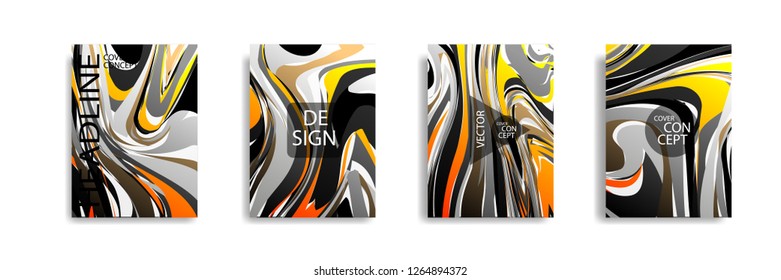 The abstract texture of brightly colored liquid paint. vector cover book with marble color on eps 10