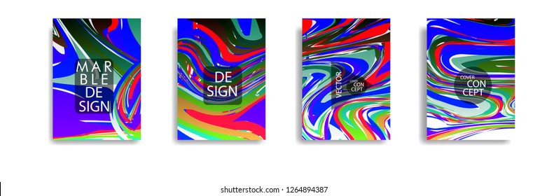 The abstract texture of brightly colored liquid paint. vector cover book with marble color on eps 10