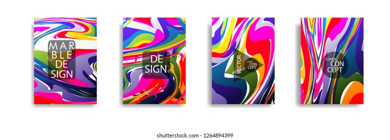 The abstract texture of brightly colored liquid paint. vector cover book with marble color on eps 10