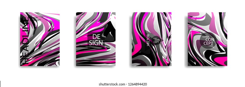The abstract texture of brightly colored liquid paint. vector cover book with marble color on eps 10