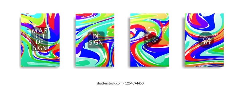 The abstract texture of brightly colored liquid paint. vector cover book with marble color on eps 10