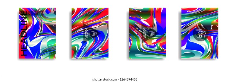 The abstract texture of brightly colored liquid paint. vector cover book with marble color on eps 10