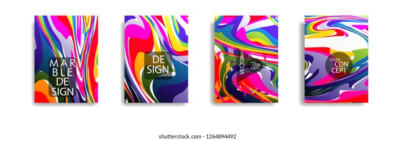 The abstract texture of brightly colored liquid paint. vector cover book with marble color on eps 10