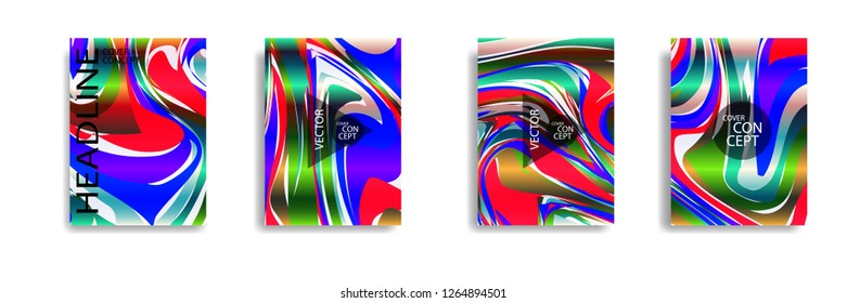 The abstract texture of brightly colored liquid paint. vector cover book with marble color on eps 10