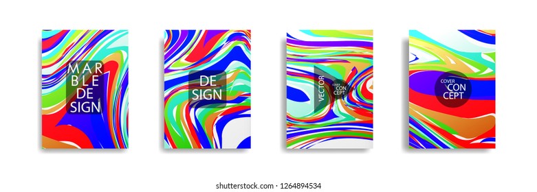 The abstract texture of brightly colored liquid paint. vector cover book with marble color on eps 10